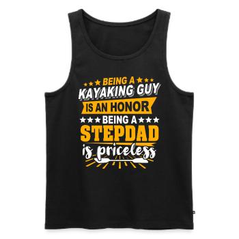 Kayakfahrer Stiefpapa Kayaker - Männer Premium Bio Tank Top - Schwarz - Vorne - AI Model Male 178 light (178cm)