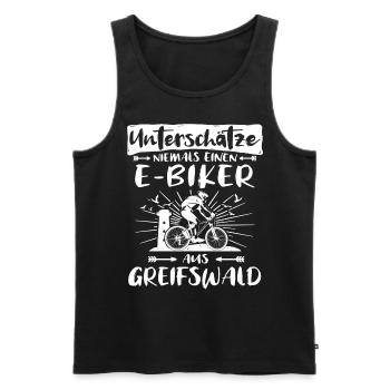 Greifswald Ebike Greifswalder Ebiker - Männer Premium Bio Tank Top - Schwarz - Vorne - AI Model Male 178 light (178cm)