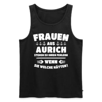 Aurich - Männer Premium Bio Tank Top - Schwarz - Vorne - Michal (187cm)