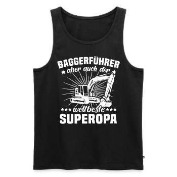 Baggerfuehrer Opa Baggert - Männer Premium Bio Tank Top - Schwarz - Vorne - Michal (187cm)