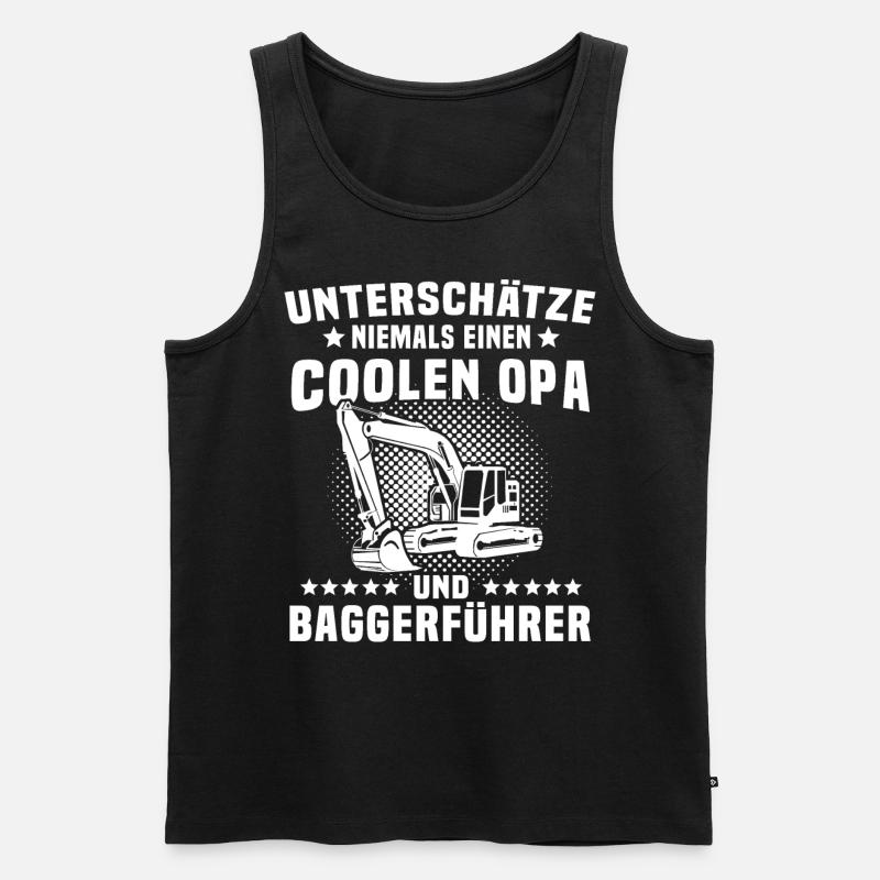 Baggerfuehrer Opa Bagger - Männer Premium Bio Tank Top - Schwarz