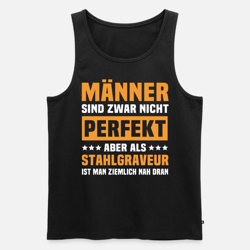 Stahlgraveur Sprüche - Männer Premium Bio Tank Top - Schwarz