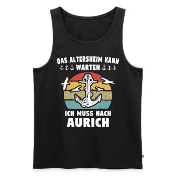 Aurich Sprüche - Männer Premium Bio Tank Top - Schwarz - Vorne - Michal (187cm)