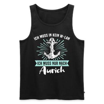 Aurich Sprüche - Männer Premium Bio Tank Top - Schwarz - Vorne - Michal (187cm)
