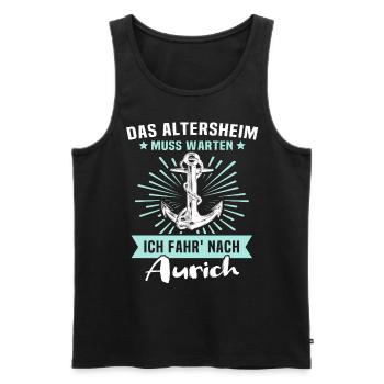 Aurich Sprüche - Männer Premium Bio Tank Top - Schwarz - Vorne - Michal (187cm)
