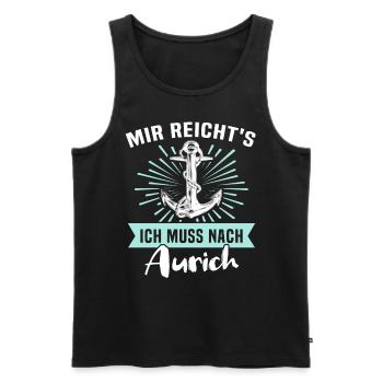 Aurich Sprüche - Männer Premium Bio Tank Top - Schwarz - Vorne - Michal (187cm)