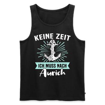 Aurich Sprüche - Männer Premium Bio Tank Top - Schwarz - Vorne - Michal (187cm)