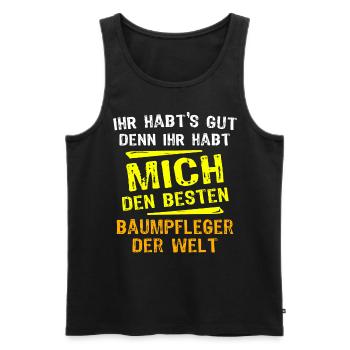 Baumpfleger Geschenkidee - Männer Premium Bio Tank Top - Schwarz - Vorne - AI Model Male 178 light (178cm)