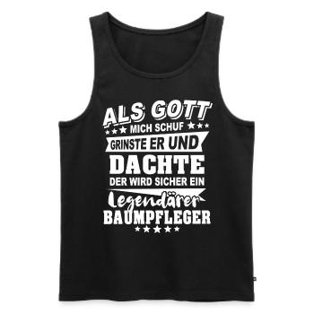 Baumpfleger - Männer Premium Bio Tank Top - Schwarz - Vorne - AI Model Male 178 light (178cm)