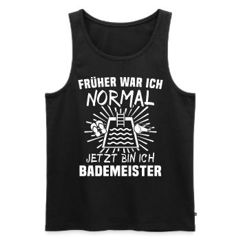 Bademeister - Männer Premium Bio Tank Top - Schwarz - Vorne - AI Model Male 178 light (178cm)