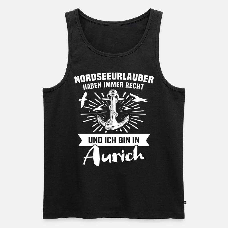 Aurich Auricher - Männer Premium Bio Tank Top - Schwarz