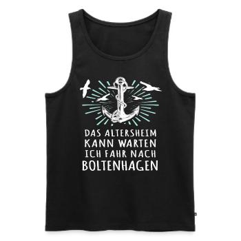 Boltenhagen Sprüche - Männer Premium Bio Tank Top - Schwarz - Vorne - Michal (187cm)