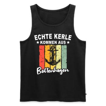 Boltenhagen Sprüche - Männer Premium Bio Tank Top - Schwarz - Vorne - Michal (187cm)
