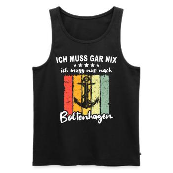 Boltenhagen Sprüche - Männer Premium Bio Tank Top - Schwarz - Vorne - Michal (187cm)