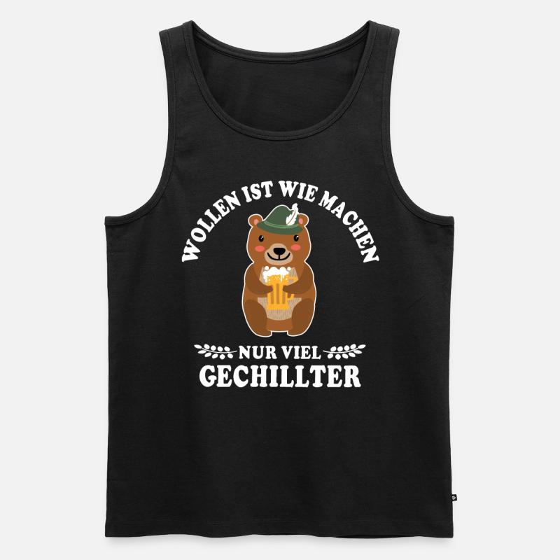 Bär Wollen Machen - Männer Premium Bio Tank Top - Schwarz