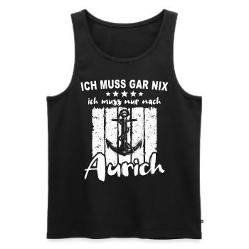 Aurich Stadt Auricher - Männer Premium Bio Tank Top - Schwarz - Vorne - Michal (187cm)