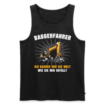 Baggerfuehrer Baggerfahrer - Männer Premium Bio Tank Top - Schwarz - Vorne - Michal (187cm)