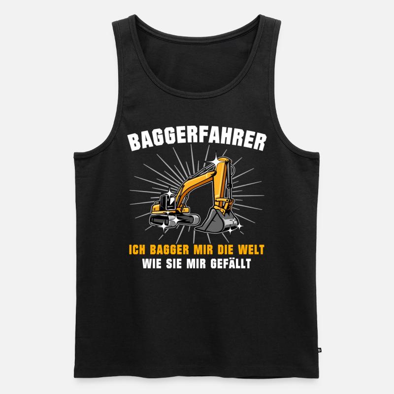 Baggerfuehrer Baggerfahrer - Männer Premium Bio Tank Top - Schwarz
