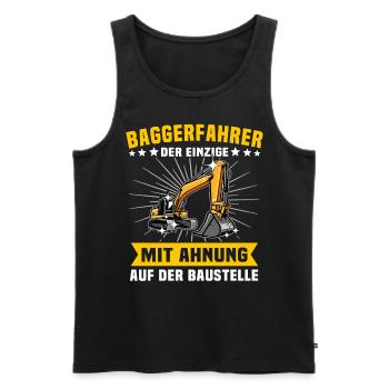 Baggerfuehrer Baggerfahrer - Männer Premium Bio Tank Top - Schwarz - Vorne - Michal (187cm)