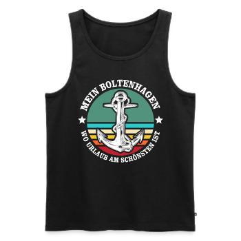 Boltenhagen Urlaub - Männer Premium Bio Tank Top - Schwarz - Vorne - Michal (187cm)