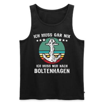 Boltenhagen Urlaub - Männer Premium Bio Tank Top - Schwarz - Vorne - Michal (187cm)