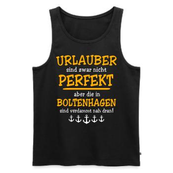 Boltenhagen Urlaub - Männer Premium Bio Tank Top - Schwarz - Vorne - Michal (187cm)