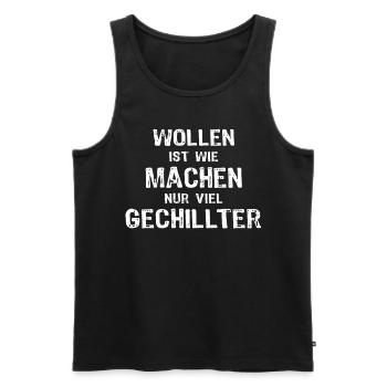 Lustige Sprüche Machen - Männer Premium Bio Tank Top - Schwarz - Vorne - Michal (187cm)