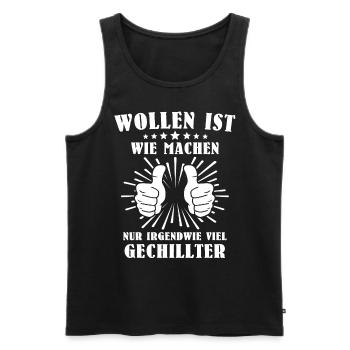 Lustige Sprüche Humor - Männer Premium Bio Tank Top - Schwarz - Vorne - Michal (187cm)