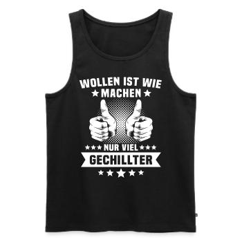 Machen Wollen Sprüche - Männer Premium Bio Tank Top - Schwarz - Vorne - Michal (187cm)