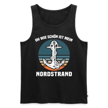 Nordstrand Sprüche - Männer Premium Bio Tank Top - Schwarz - Vorne - Michal (187cm)