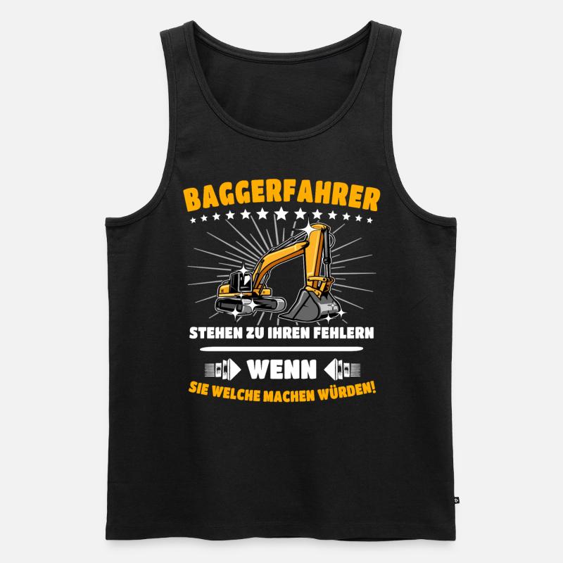Baggerfuehrer Baggerfahrer - Männer Premium Bio Tank Top - Schwarz
