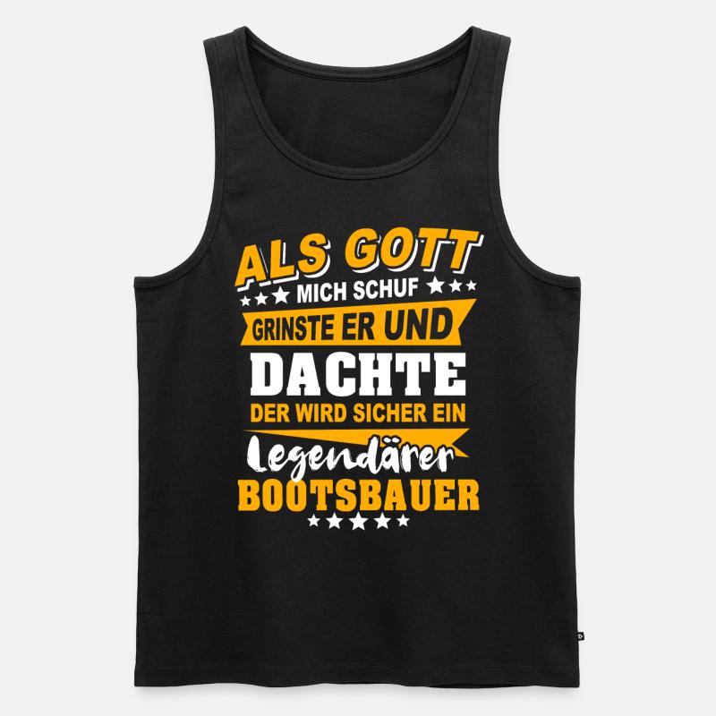 Bootsbauer Sprüche - Männer Premium Bio Tank Top - Schwarz