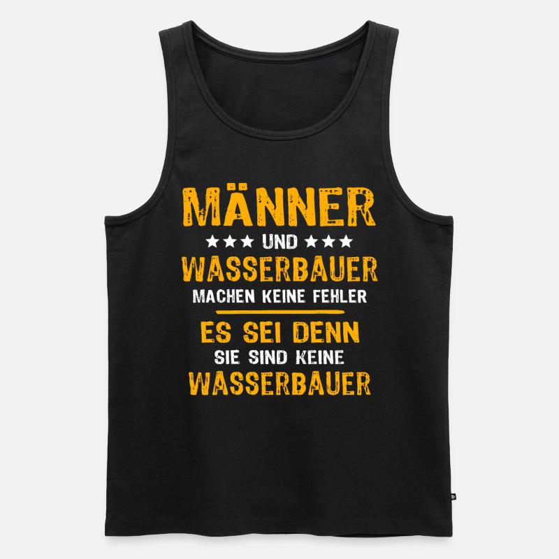 Wasserbauer Spruch - Männer Premium Bio Tank Top - Schwarz