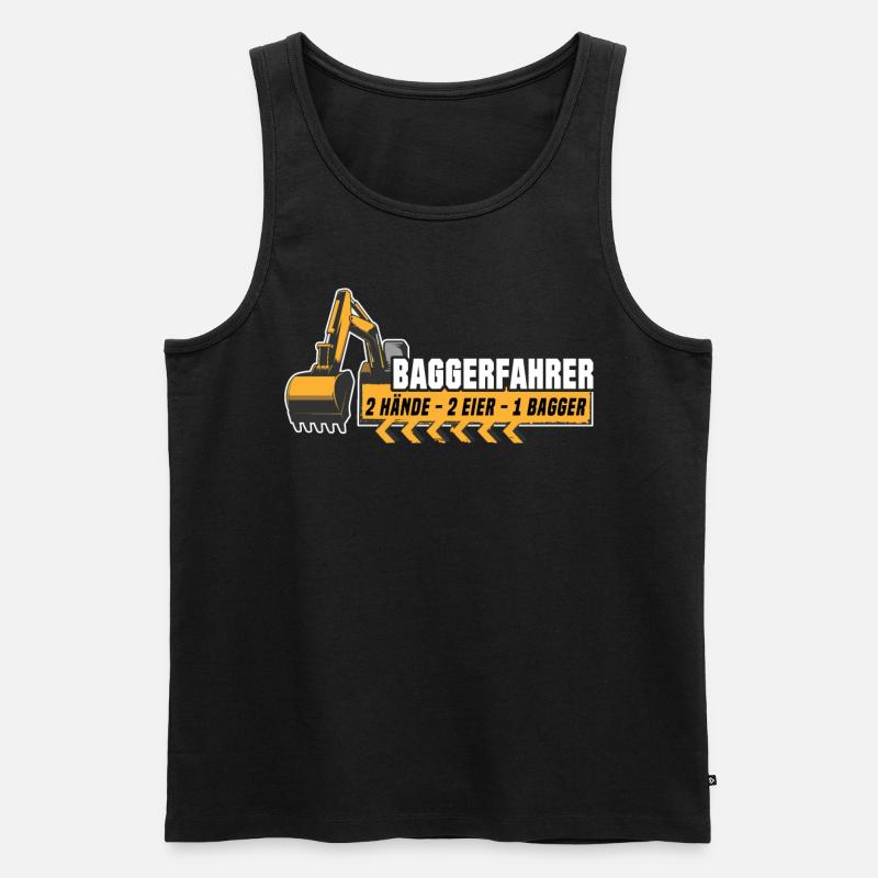 Baggerfahrer - Männer Premium Bio Tank Top - Schwarz