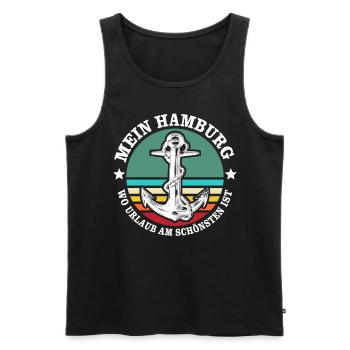 Hamburg Urlaub - Männer Premium Bio Tank Top - Schwarz - Vorne - Michal (187cm)