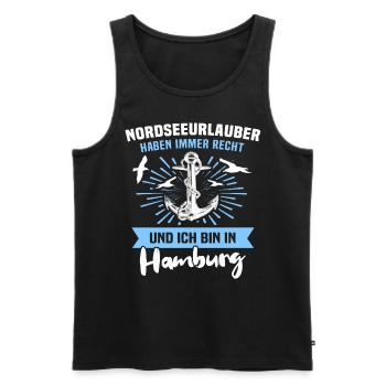 Hamburg Urlaub - Männer Premium Bio Tank Top - Schwarz - Vorne - Michal (187cm)