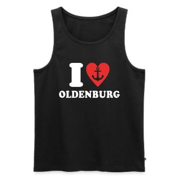 I Love Oldenburg Liebe Oldenburger - Männer Premium Bio Tank Top - Schwarz - Vorne - Michal (187cm)