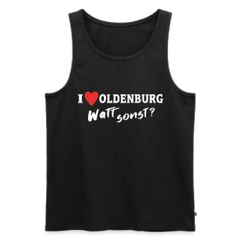Ich Liebe Oldenburg - Männer Premium Bio Tank Top - Schwarz - Vorne - Michal (187cm)