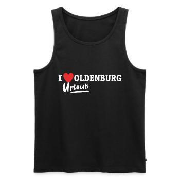 Oldenburg Liebe Oldenburger - Männer Premium Bio Tank Top - Schwarz - Vorne - AI Model Male 178 light (178cm)