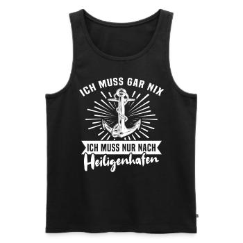 Heiligenhafen Sprüche Heiligenhafener Spruch - Männer Premium Bio Tank Top - Schwarz - Vorne - Michal (187cm)