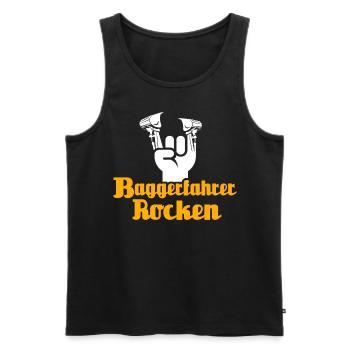 Baggerfahrer Bagger - Männer Premium Bio Tank Top - Schwarz - Vorne - AI Model Male 178 light (178cm)
