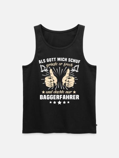 Baggerfahrer Gott - Männer Premium Bio Tank Top - Schwarz