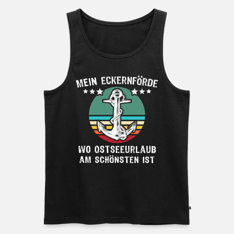 Eckernförde Urlaub Sprüche - Männer Premium Bio Tank Top - Schwarz