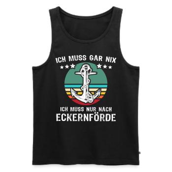 Eckernförde Urlaub - Männer Premium Bio Tank Top - Schwarz - Vorne - Michal (187cm)