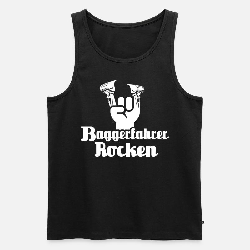 Baggerführer Bagger Baggerfahrer - Männer Premium Bio Tank Top - Schwarz