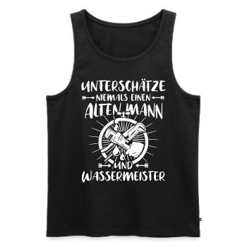Wassermeister Sprüche Wasserversorgungstechniker - Männer Premium Bio Tank Top - Schwarz - Vorne - Michal (187cm)