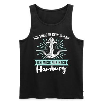 Hamburg Hamburger - Männer Premium Bio Tank Top - Schwarz - Vorne - AI Model Male 178 light (178cm)