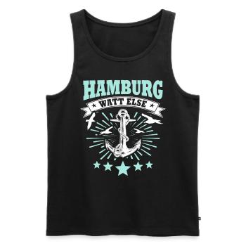 Hamburg Hamburger - Männer Premium Bio Tank Top - Schwarz - Vorne - AI Model Male 178 light (178cm)