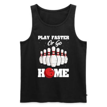 Bowling - Männer Premium Bio Tank Top - Schwarz - Vorne - AI Model Male 178 light (178cm)
