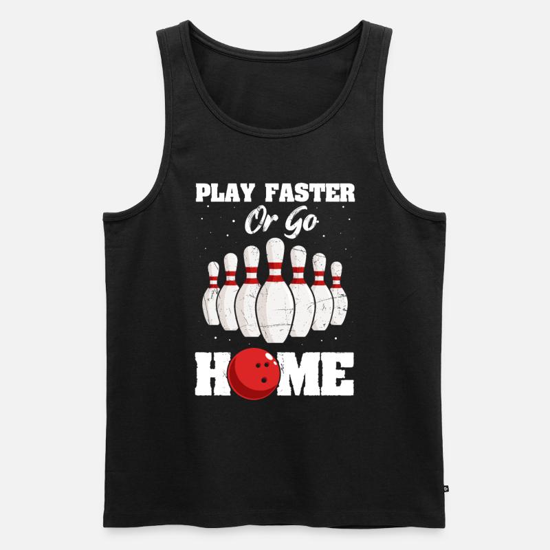 Bowling - Männer Premium Bio Tank Top - Schwarz